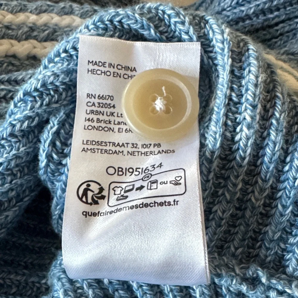 Maeve by Anthropologie Curved-Hem Sailor Collar Cardigan Blue Size M - Picture 12 of 13